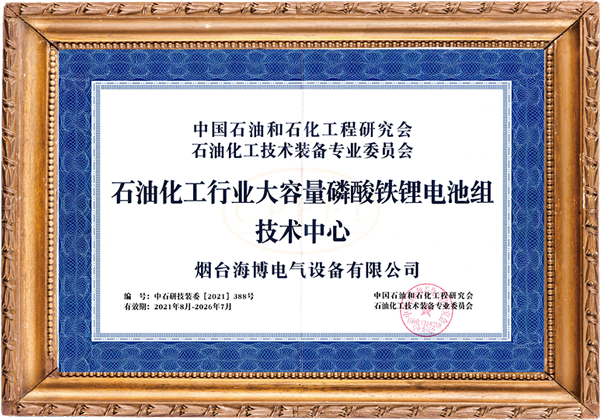 海博获石化行业大容量磷酸铁锂电池组技术中心